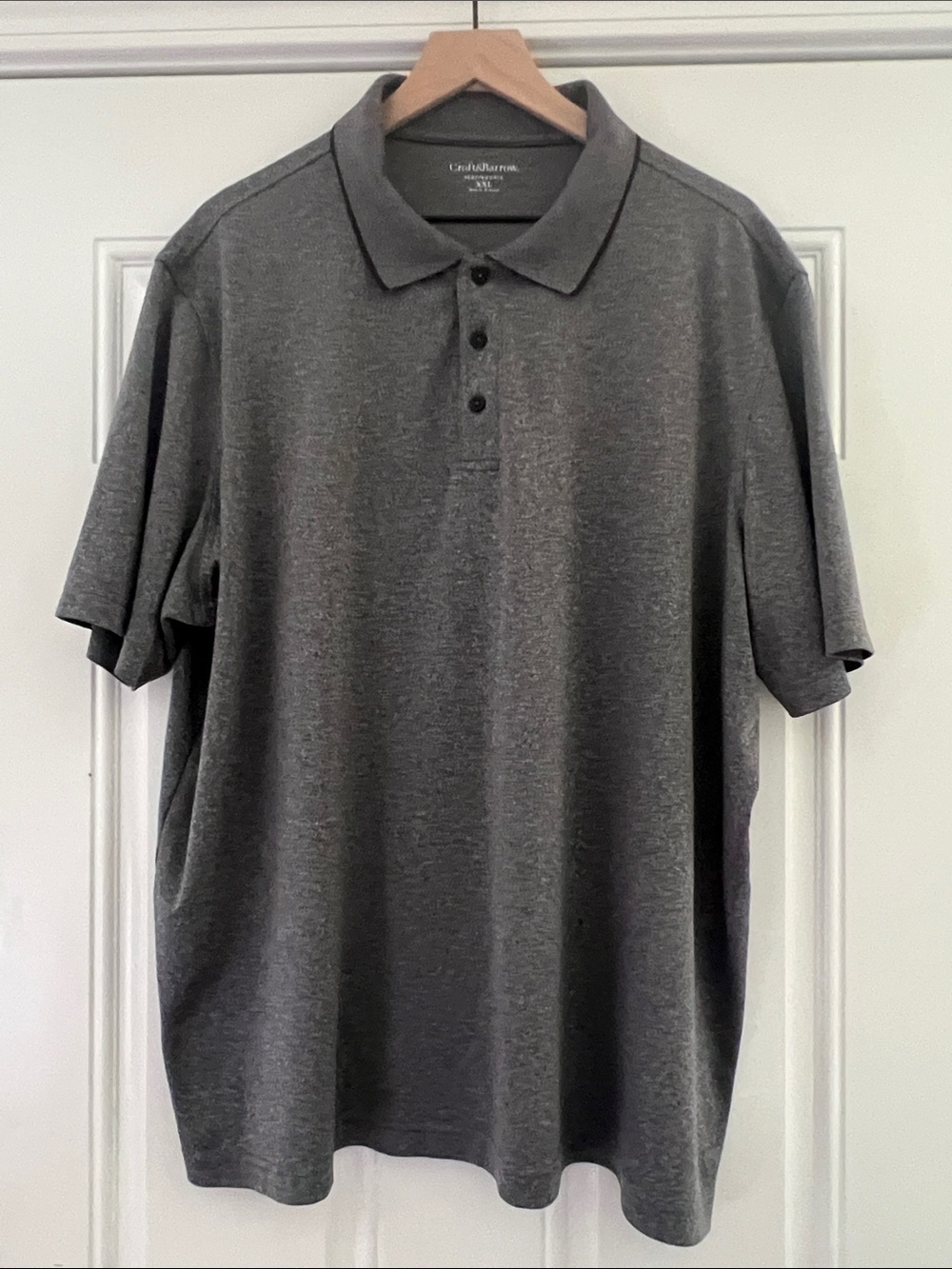 Croft & Barrow Men’s Dark Charcoal Textured Performance Polo Shirt Size: XL
